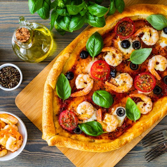 Пирог с креветками