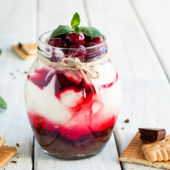 Сырный десерт в стакане