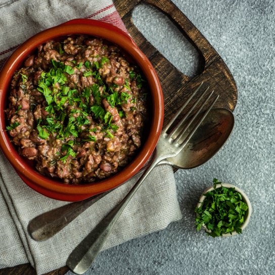 Лобіо з печерицями