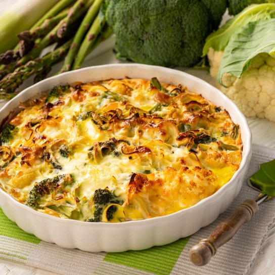 Запечена цвітна капуста з броколі