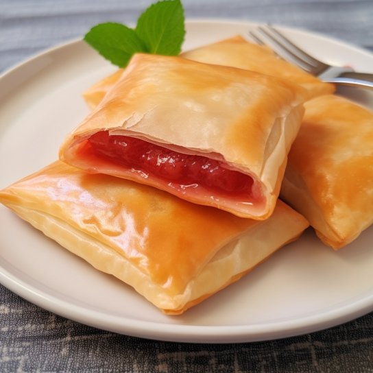 Жареные пирожки с клубникой