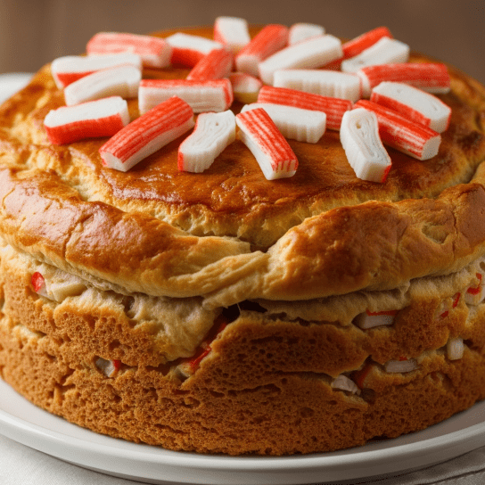 Пиріг на майонезі з крабовими паличками