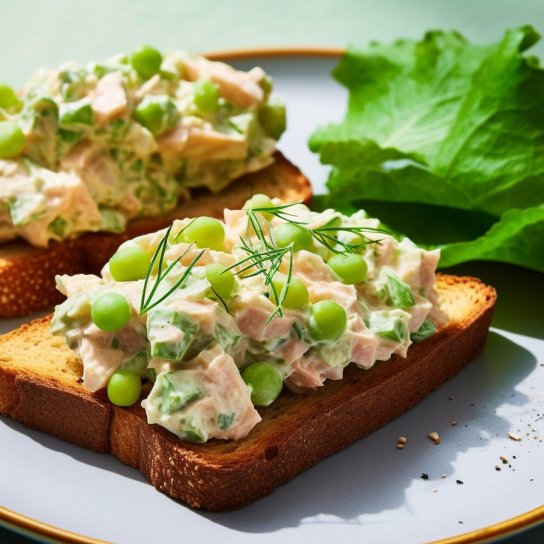 Салат з печінкою тріски і горошком