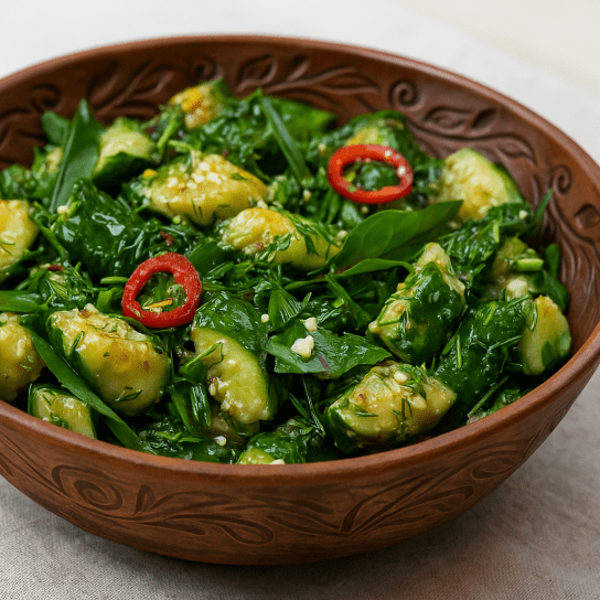 биті огірки зі щавлем