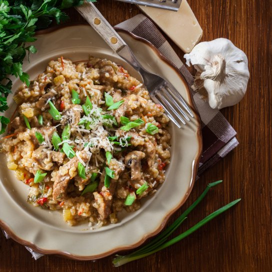 Ризотто с куриными субпродуктами