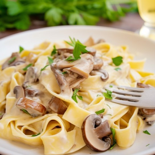 Паста з білими грибами у вершковому соусі