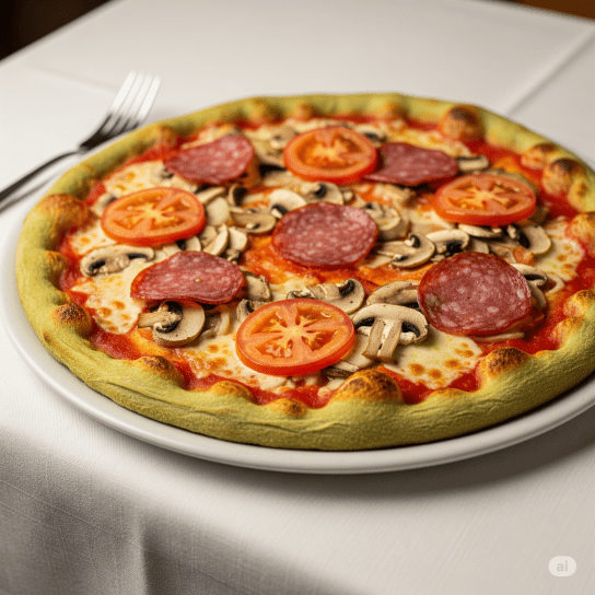 Піца на кабачковому тісті з ковбасою