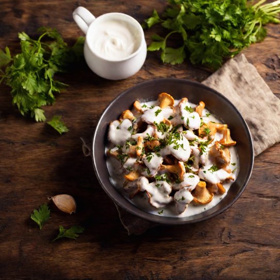 Смажені лисички в сметані