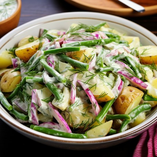 Салат зі стручковою квасолею і картоплею