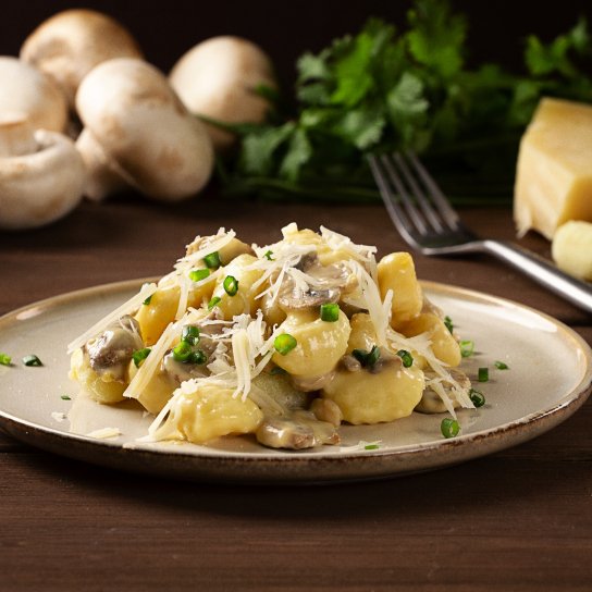 Галушки з грибами