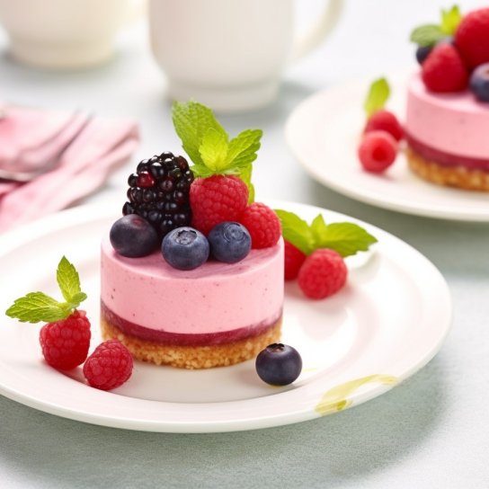 Тістечка баваруа з малиною