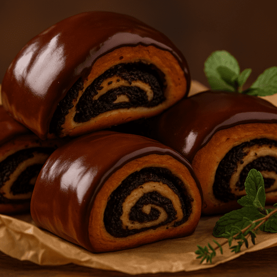Макові булочки з шоколадом