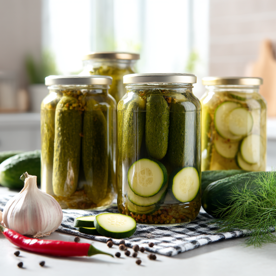 Мариновані огірки з кабачками