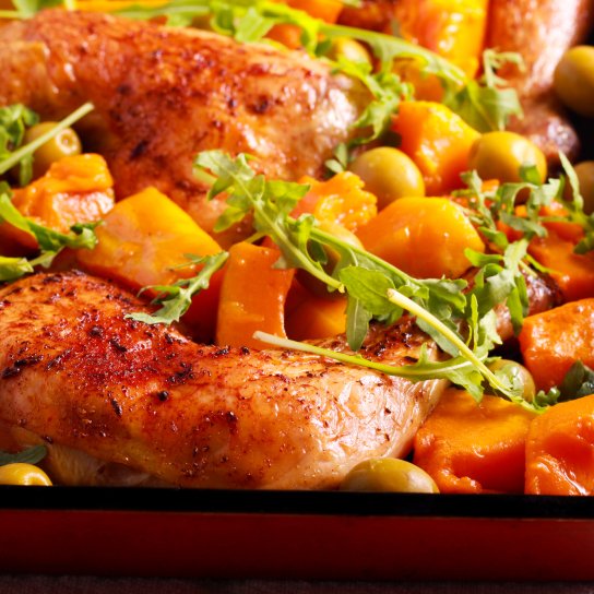 Гомілки з гарбузом і апельсином