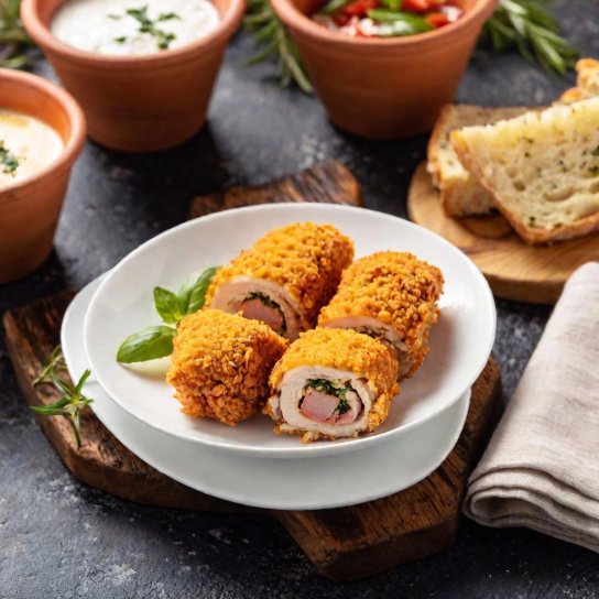 Курячий рулет з беконом і базиліком