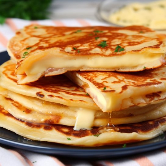 Картопляні млинці з сиром і шинкою