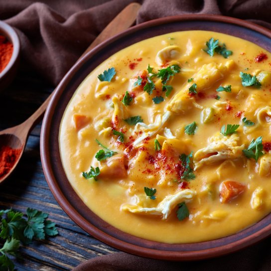 Тушкована індичка з гарбузовим пюре