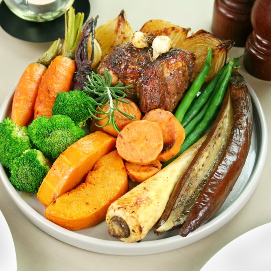 баранина запечена з овочами