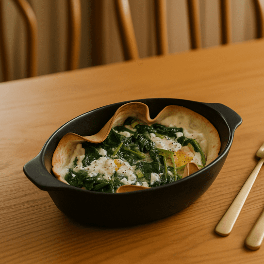 Корисний пиріг зі шпинатом і тортильєю