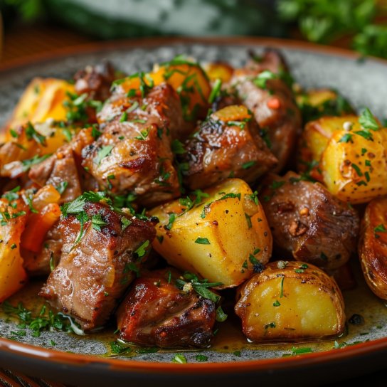 м’ясо з картоплею у рукаві