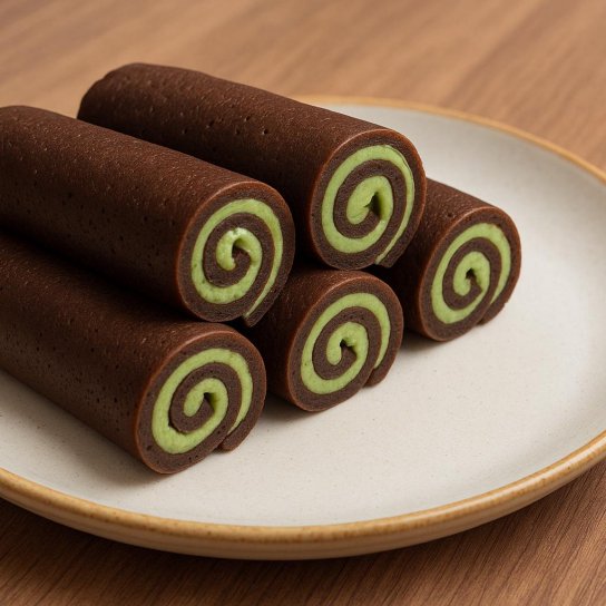 Шоколадні млинці з кремом матча