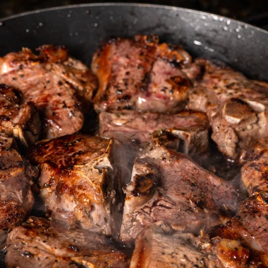 Шашлык в сковороде