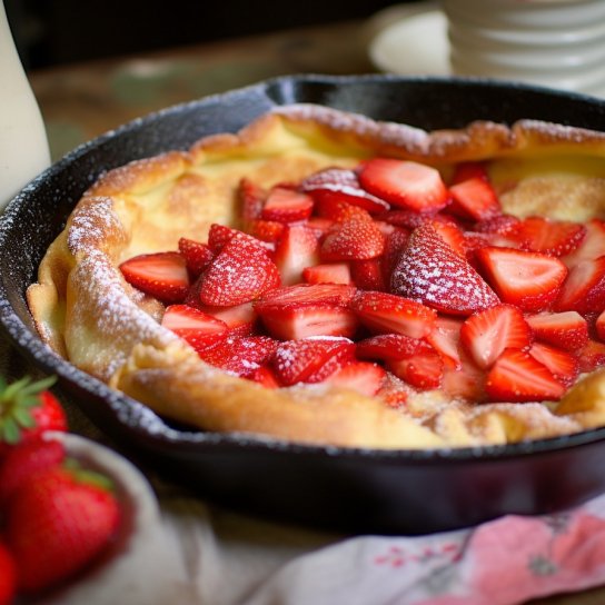 Голландський млинець з полуницею