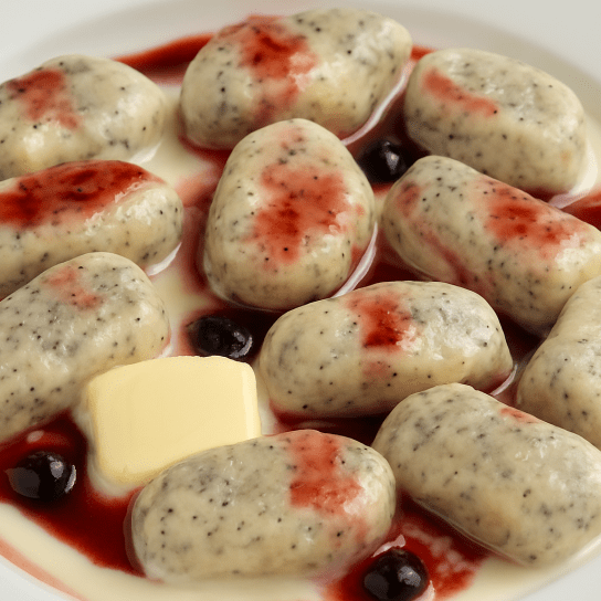 Ліниві вареники з маком і смородиною