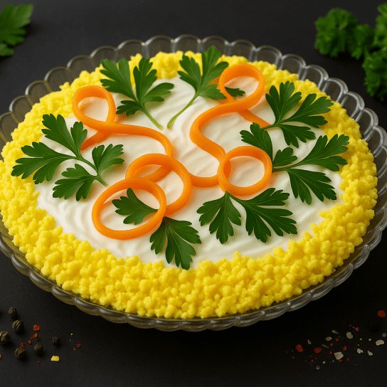 Салат з куркою і плавленим сирком