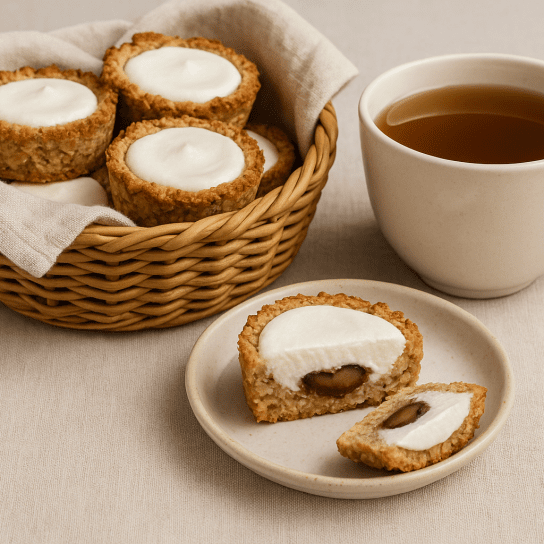 Вівсяно-арахісовий кошик з кисломолочним сиром