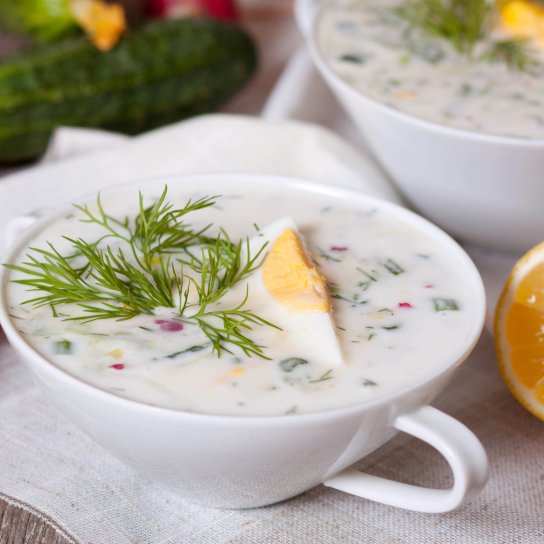 Окрошка з форелі