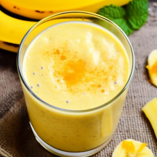 золотий коктейль з бананом і куркумою