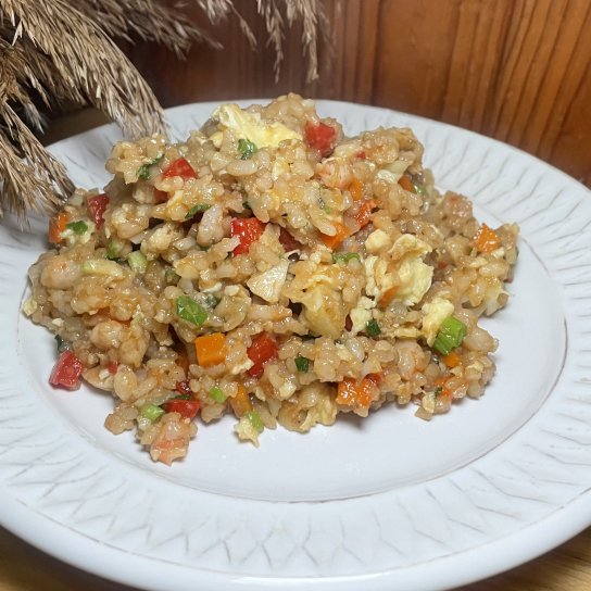 Китайський смажений рис з креветками