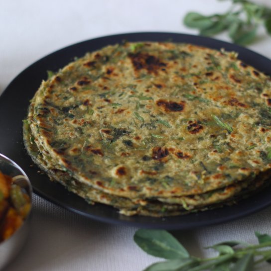 Індійський коржик зі шпинатом