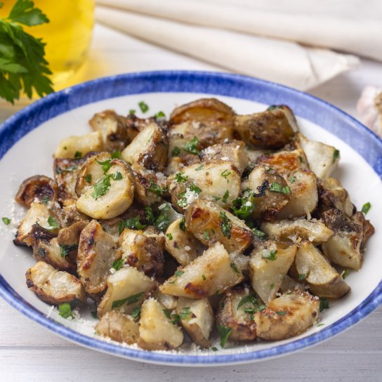 Запечений топінамбур з часником