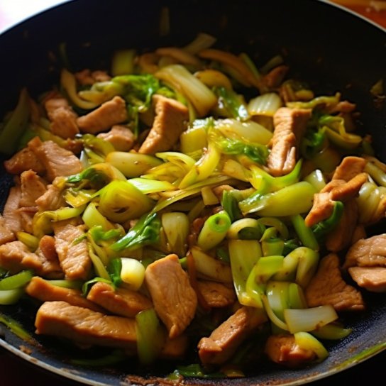 Бюджетное жаркое из свинины и лука-порея