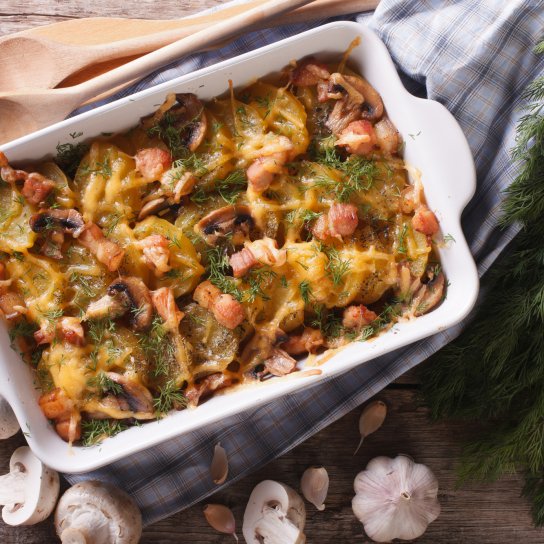 Гриби із шинкою