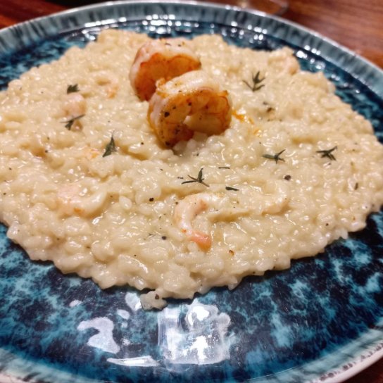 Ризото з креветками і пармезаном