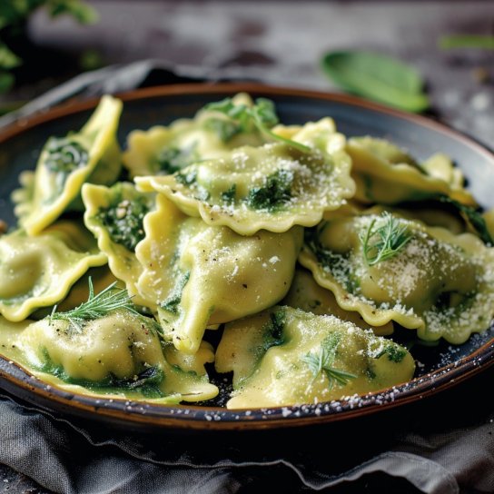 Вареники зі шпинатом і рикотою