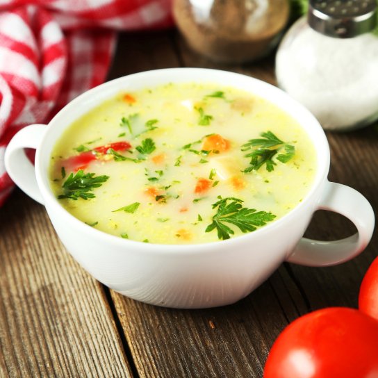 Суп з фаршем і плавленим сиром