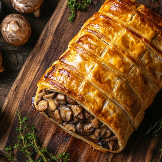 Пиріг з листкового тіста з грибами