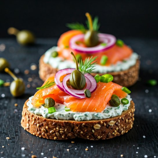Тости з копченою сьомгою