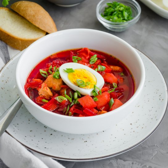 Борщ с кабачками и курятиной