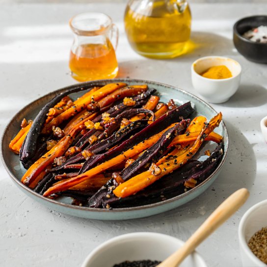 Глазурована морква з нутом