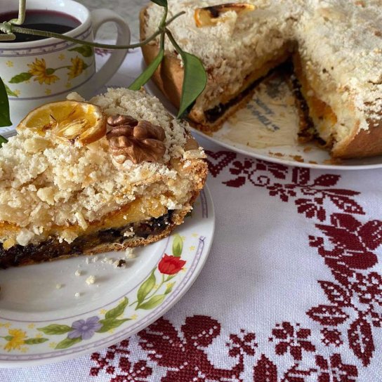 татарский трехслойный пирог