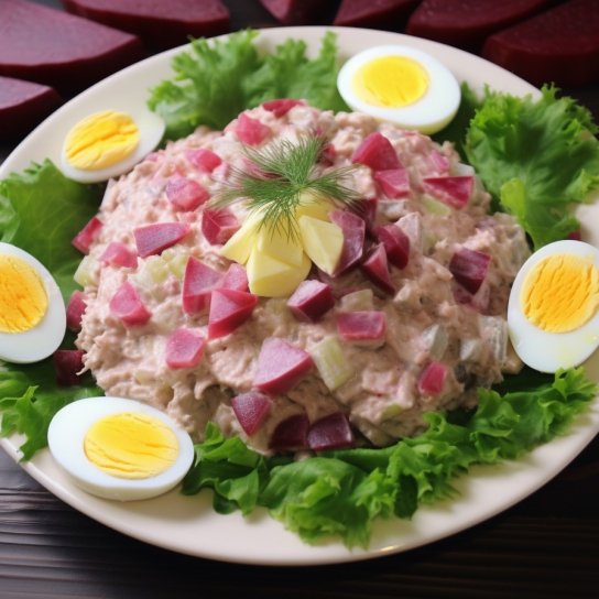 Свекольный салат с рисом