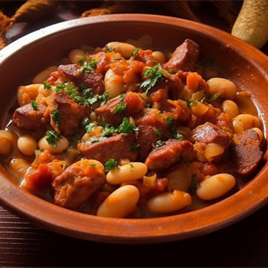 Рагу з сосисками й квасолею