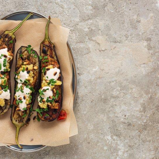 Салат зі смаженими баклажанами