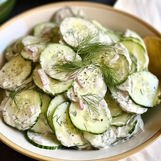 Вершковий салат з огірками та кропом