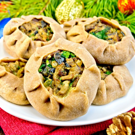 Житні пиріжки з грибами